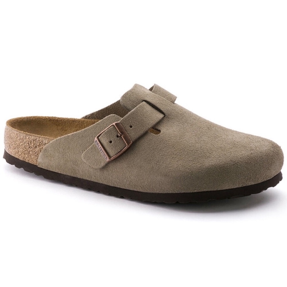 Birkenstock Boston Soft Footbed Clogs In Taupe - Picture 2 of 7